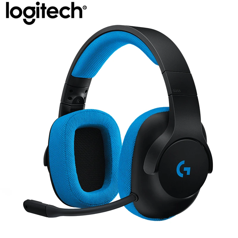 Оригинальные Игровые наушники logitech G233 Conpatible с ПК/PS4/смартфонами и накладками гарнитура с проводным управлением для всех геймеров Microph
