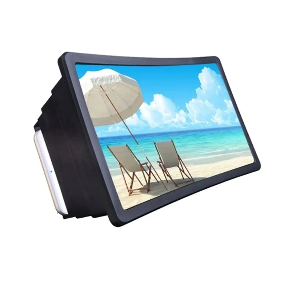 

18.5 X 12.5cm Smartphone Magnifier Optical 3D HD Mobile Phone Screen Amplifier Flexible Movie Video Desktop Stand Portable Black
