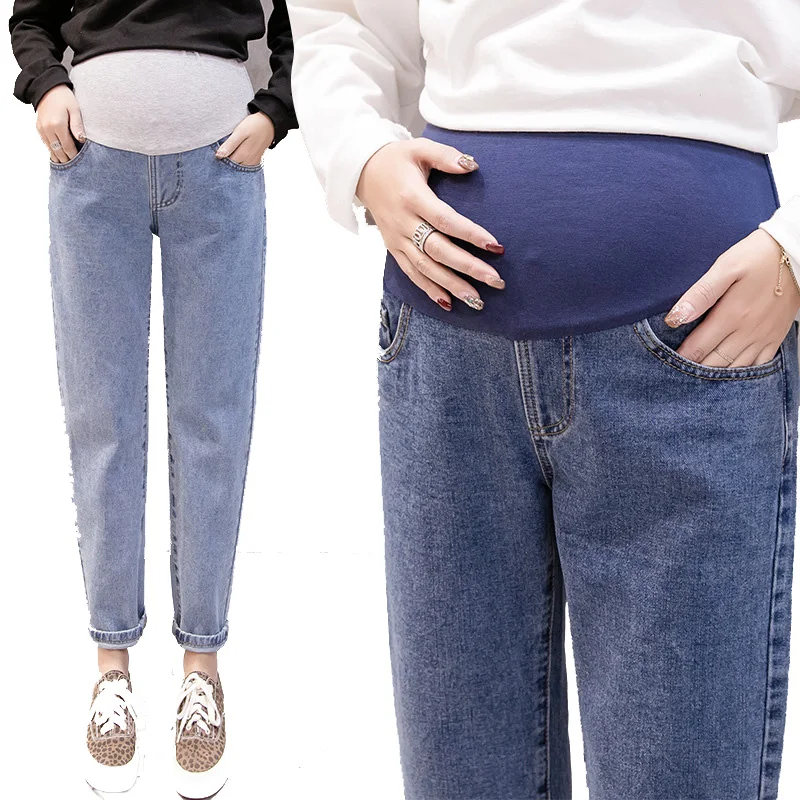 enfermedad pantalla Defectuoso Pantalones vaqueros premamá de algodón para mujer embarazada, pantalón de  maternidad de alta calidad con doble bolsillo, cintura alta - AliExpress  Madre y niños