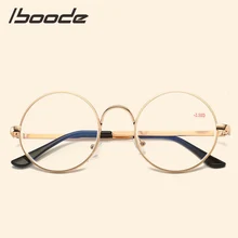 IBOODE для мужчин и женщин готовые очки для близорукости, металлические круглые близорукие очки, женские мужские очки для близоруких очки унисекс