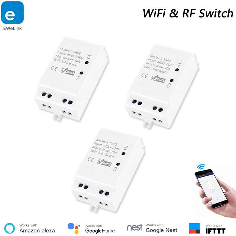 Смарт переключатель eWeLink Inching RF433 Wi Fi Поддержка приложения/433 RF/LAN/Voice режим сделай