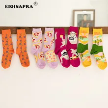 [EIOISAPRA] Модные женские носки, креативные повседневные женские носки с героями мультфильмов, яркие цвета, яркие цвета, хлопок, смешной кучи, Sox