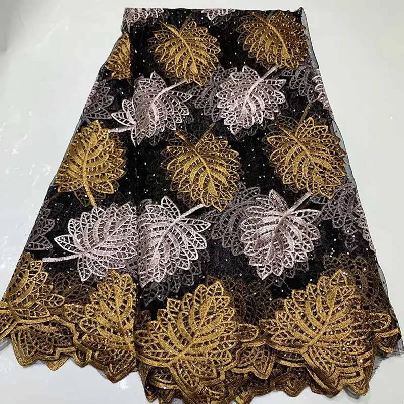 

Sequins Lace Fabric Latest African Lace Fabric High Quality Nigerian French Party lace fabric for tulle lace fabric LZFB225