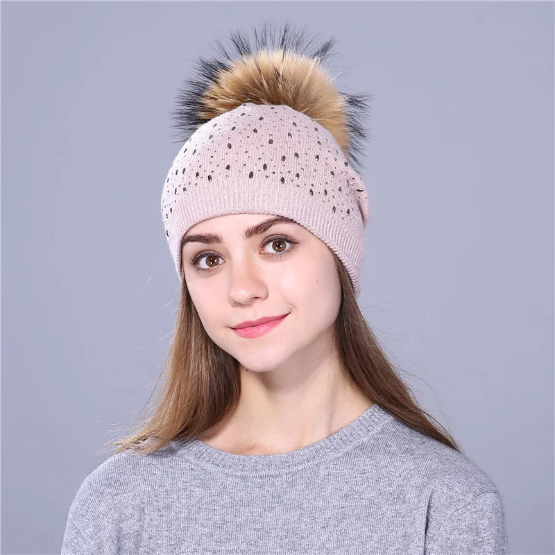 AliExpress, стиль, осень и зима, теплый шерстяной Женский пуловер с бриллиантами, модный,, вязаная шапка