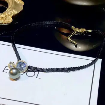 

HOT New Promotion Necklace Mounting, Black Choker Classical Necklace Setting Finding for Pearls Bead Stone Agate Coral