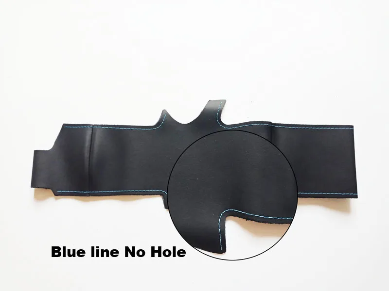 Высокое качество воловья кожа верхний слой ручной работы Швейные чехлы на руль защита для Dongfeng DFM Aeolus AX7 AX5 - Название цвета: blue line No hole