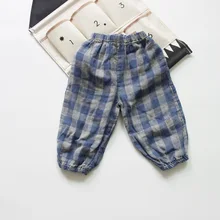 Детские противомоскитные штаны han ban, большие клетчатые штаны-фонарики свободного кроя, хлопковые, вязаные, большие, в клетку, не скользящие, Mosq
