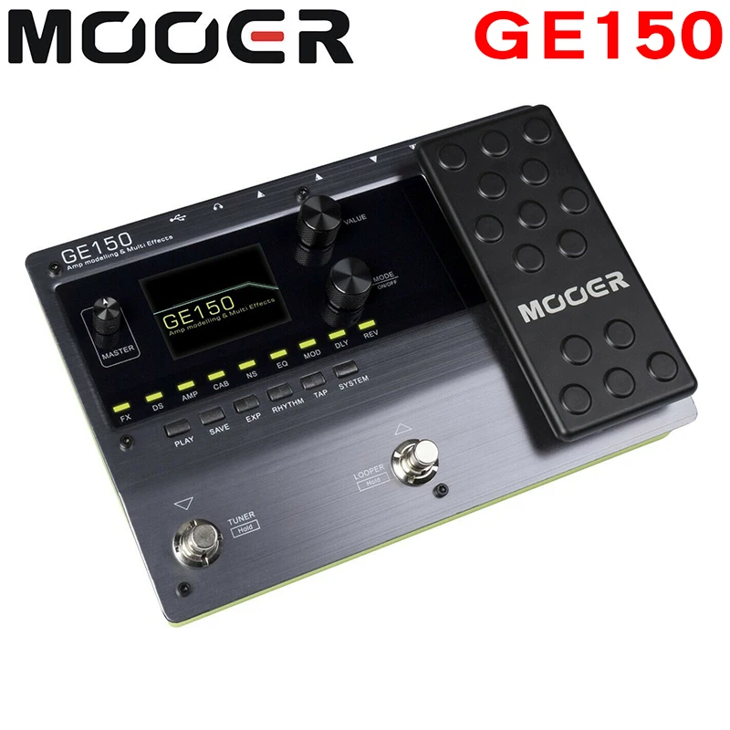 MOOER GE150 цифровой ламповый гитарный мультиэффект педаль процессор усилитель 55 Ампер модели 9 типов эффектов циклическая запись(80 S