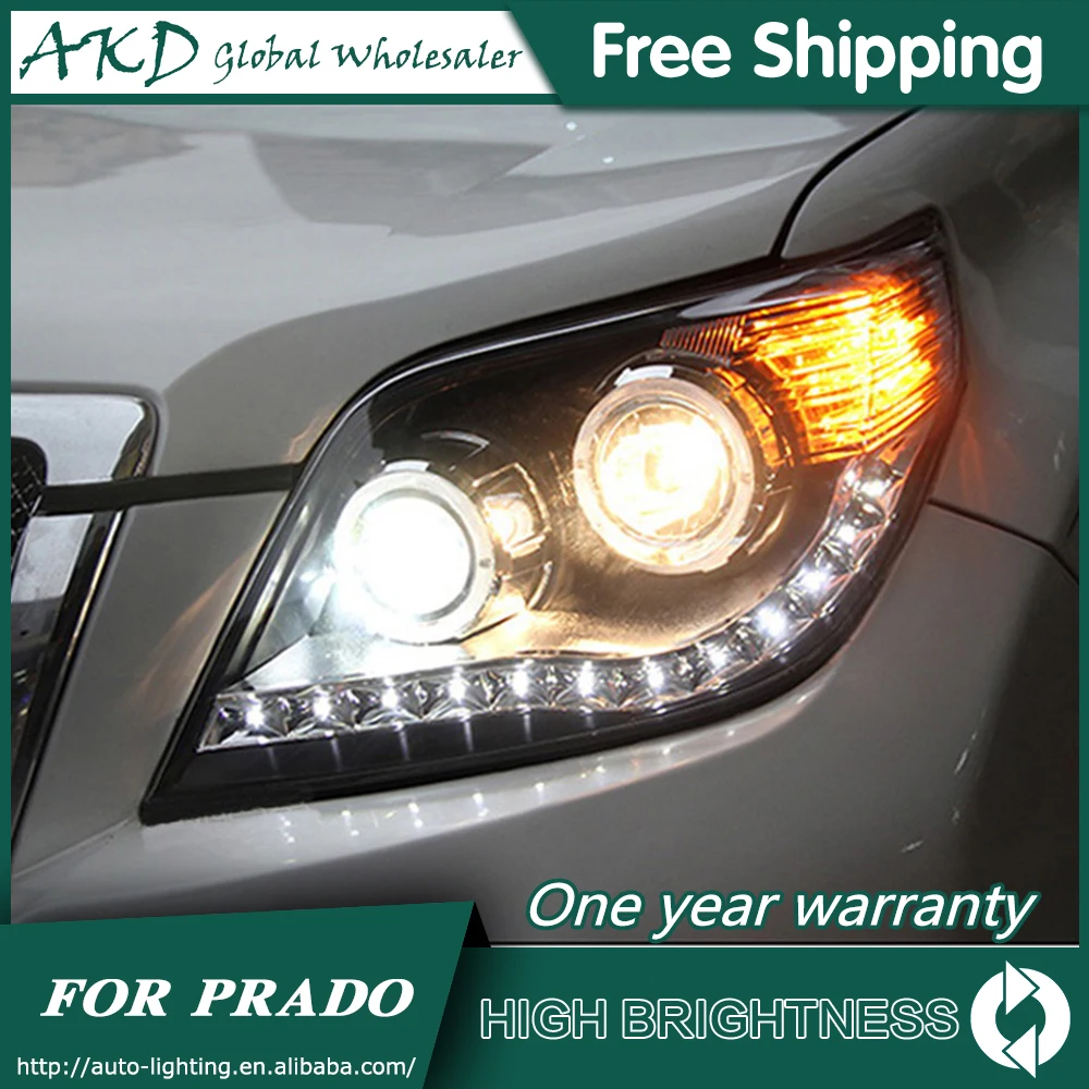Фары для автомобиля Toyota Prado 2010 2012 LC150 DRL дневные ходовые огни головная лампа LED би