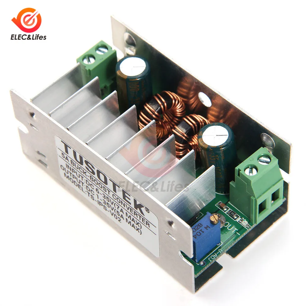 5A DC 6-35V 1-35V adjustable Auto Boost Buck Step Up Down Converter Module power supply Voltage Regulator With Aluminum Case