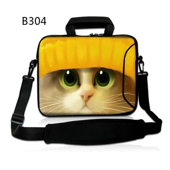 

Yellow Cute Cat 12 13 14 15 17 Inch Computer Laptop Soft Notebook Tablet Bag Bags Case Messenger Shoulder unisex men women