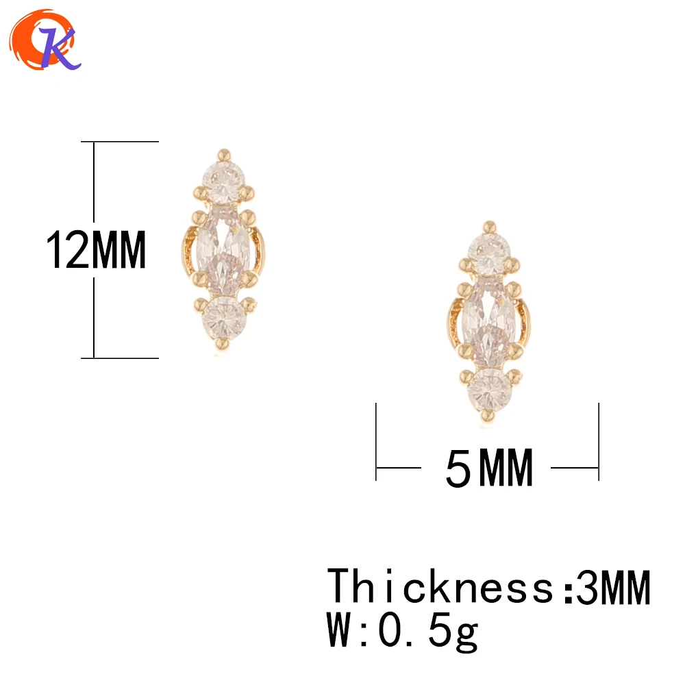 Cordial Design 50Pcs Jewelry Accessories/DIY Making/Cubic Zirconia Charms/Genuine Gold Plating/Hand Made/Fingernail Findings - cordial