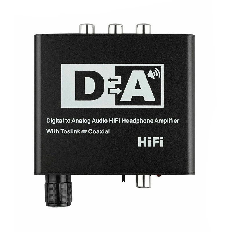 192KHz Digital to Analog Converter 3 5 Jack RCA DAC Spdif Amplifier Decoder Optical Fiber Coaxial For Headphone With Volume Knob