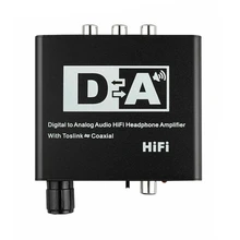 192KHz Digital to Analog Converter 3 5 Jack RCA DAC Spdif Amplifier Decoder Optical Fiber Coaxial For Headphone With Volume Knob