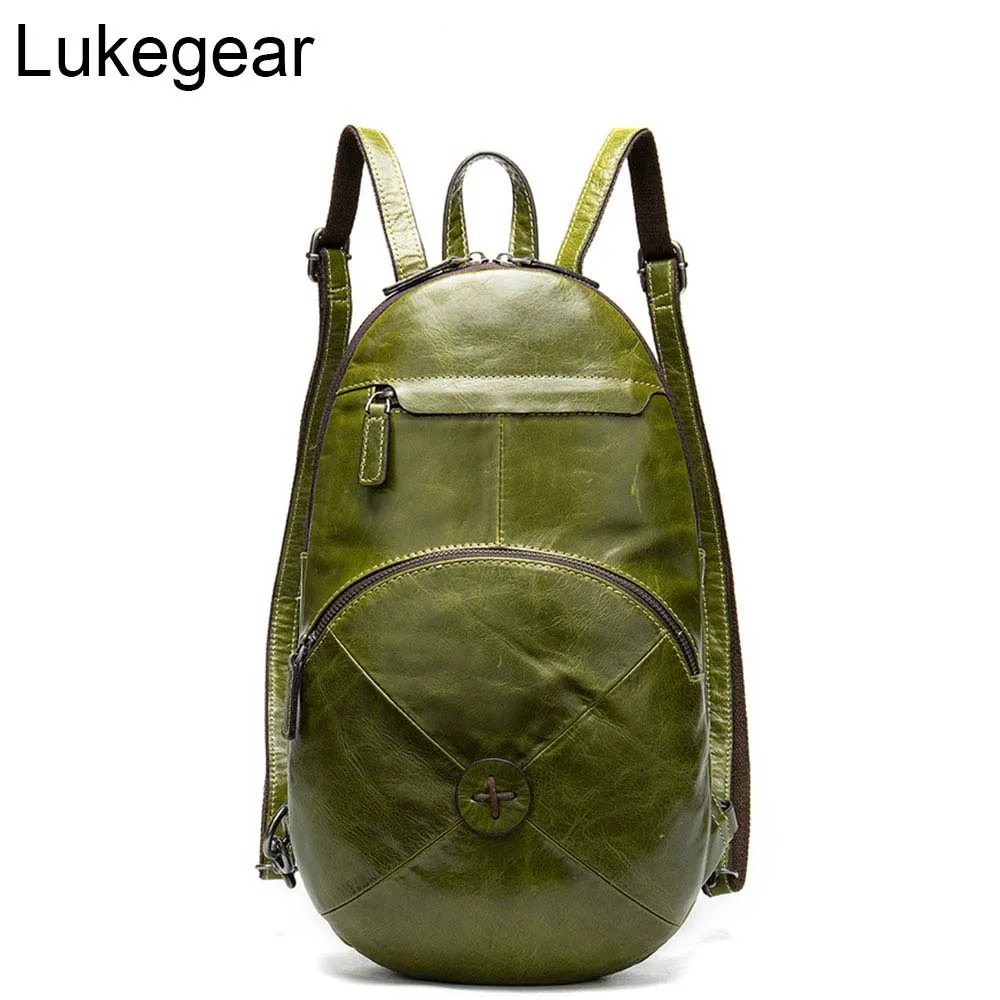 Lukegaer масло воск кожаный рюкзак шляпа форма для женщин Backbags специальные подарки Сумки на открытом воздухе Высокое качество