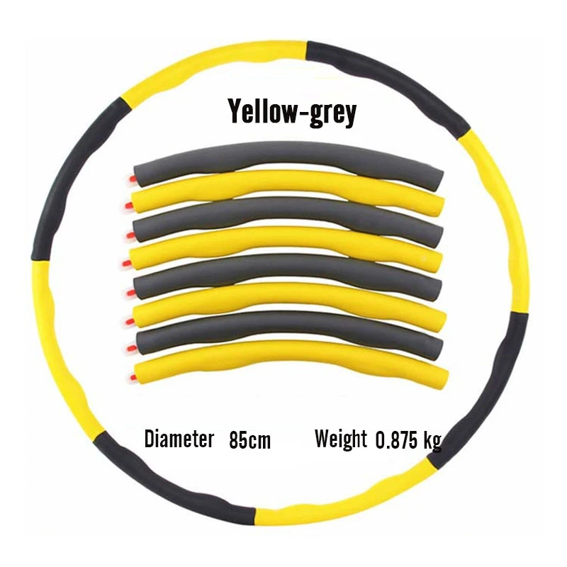 Фитнес спорта обруч съемный пены обруч для взрослых Гимнастический обруч Тренажерный зал Бодибилдинг, с тонкой талией, Фитнес круг оборудование для кроссфита - Цвет: Серый