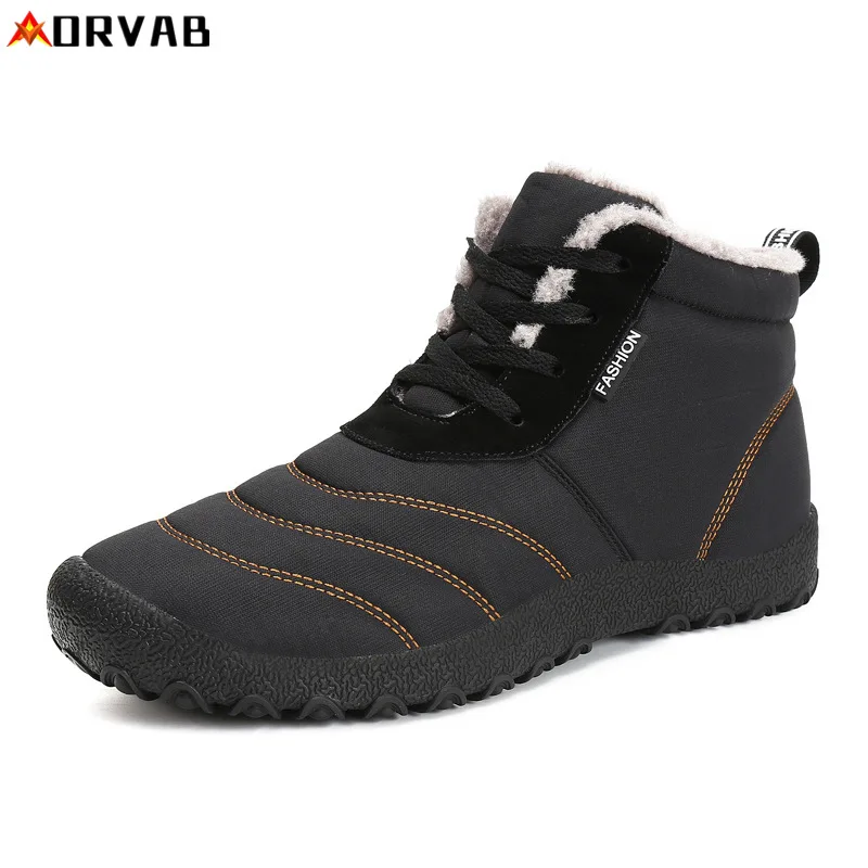 

Super Warm Men Winter Boots for Men Warm Fur Waterproof Rain Boots Shoes Plush Men'S Ankle Snow Boot Botas Masculina