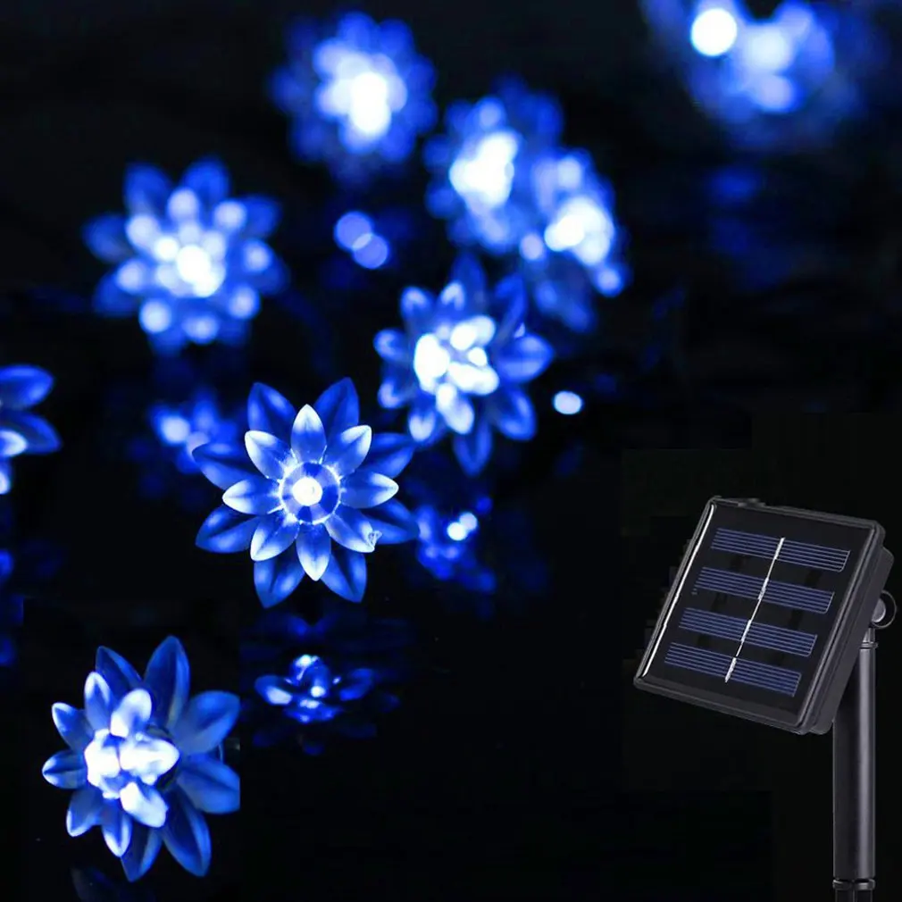 Уличный Солнечный 20LED светильник лотоса, садовый ландшафтный светильник, праздничный свадебный садовый декоративный светильник