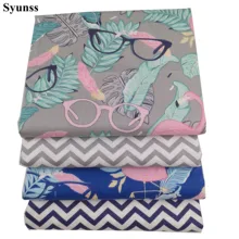 Syunss новые очки Фламинго печатных хлопчатобумажная ткань для Diy лоскутное шитье детские кроватки тканевые подушки одеяло шитье Tissus