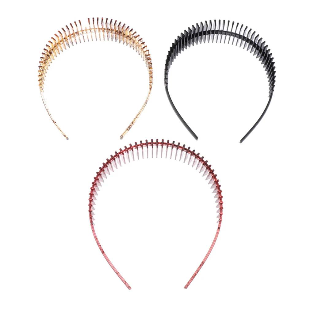 Zig Zag Headband Plastic Double-sided Tooth Hair Comb Headband for Women Men