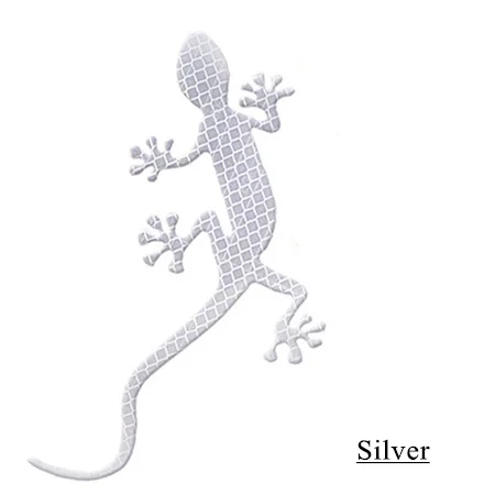 Ночная Светоотражающая наклейка для автомобиля Gecko для Audi a3 Volkswagen Авто 3D наклейка на заднюю часть автомобиля царапина блокирующая наклейка s для автомобилей - Название цвета: Серебристый
