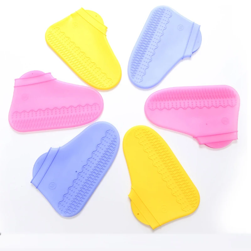 New Non-slip Reusable Shoe Covers Waterproof Silicone Rubber Boots Overshoes Unisex Solid Outdoor Camping Shoes Accessories