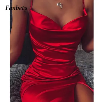 

Lady sexy sleeveless backless bodycon midi dress Women neon satin lace up summer dress Elegant 2020 party club dresses vestidos