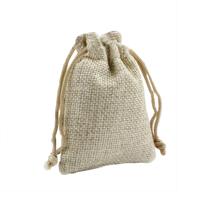 

Sale Lot 50x Burlap Linen Jute Sack Pouch Bag Drawstring Jewelry Wedding Gift H1