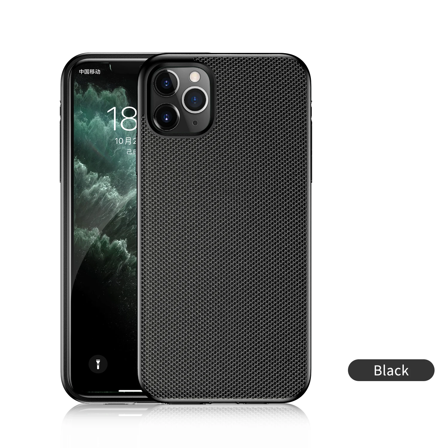 Ультратонкий силиконовый чехол Beyour из ткани для iphone 7, 8, 6, 6s Plus, 11 Pro, X, Xs, Max, Xr, Мягкий защитный чехол с текстурой ткани - Цвет: Черный