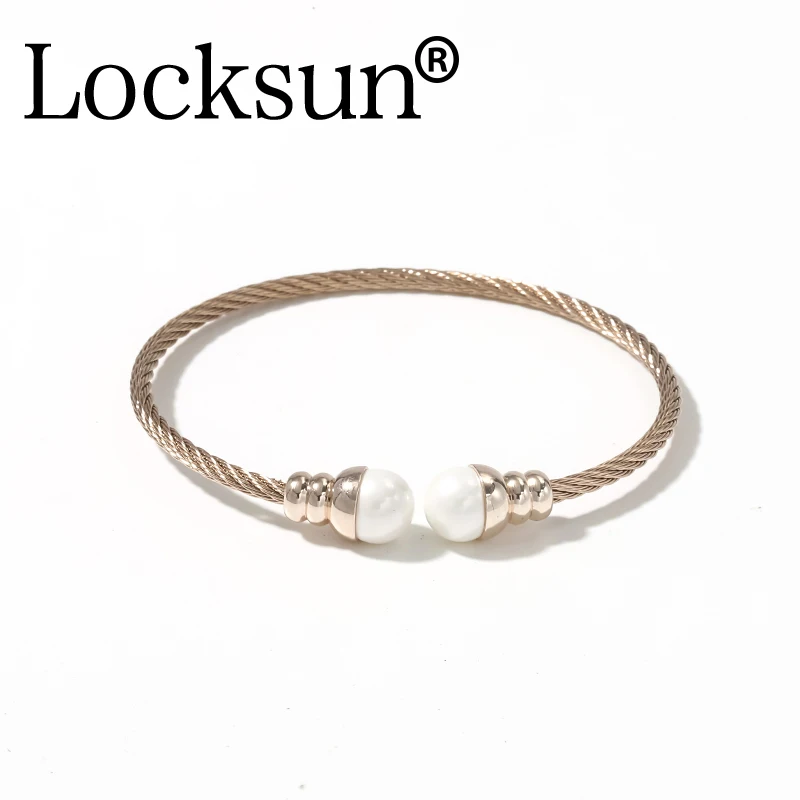 BRA030-4 Locksun Новое поступление 585 браслеты из розового золота эластичная проволока Регулируемый Открытый почётный роскошный бренд Благородные Ювелирные изделия для женщин браслеты - Окраска металла: BRA030-4