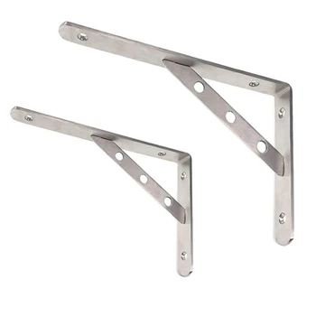 

Practical Boutique Quality SUS 304 Solid Stainless Steel 90 Degree Angle Wall Mounted Shelf Supporter Bracket Frame (1 Pair)