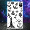 Anchor Pirate Skull Temporary Tattoos For Women Adult Men Kids Boy Astronaut Ship Seahorse Fake Tattoo Neck Arm Hand Small Tatoo 5