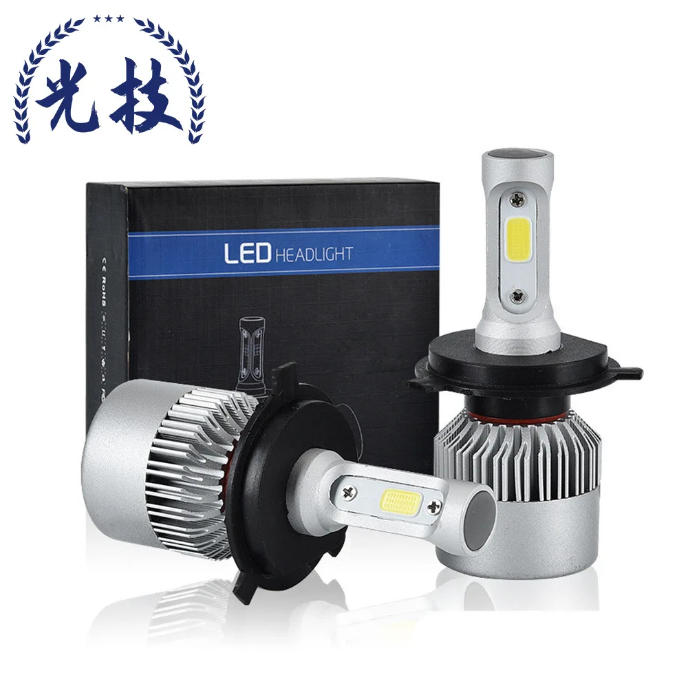 Для S2 светодиодные фары Led H1 H3 H4 H7 H11/8/9 H13 H11 9012 9004 9005 9006 9007 880 лампы Пуля Супер яркий