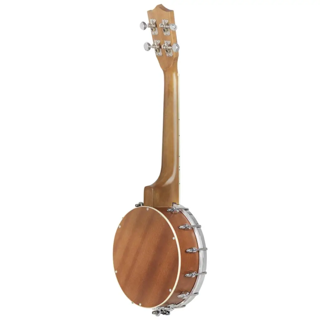 

12 Brackets 4 String Banjo For Musician With Case Strings Clean Cloth