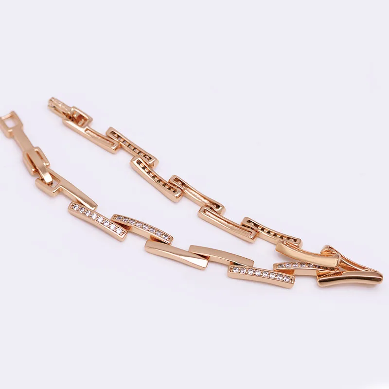 Zircon Bracelet 19 cm For Women Gold Color Fashion Jewelry Lead and Nickel Free