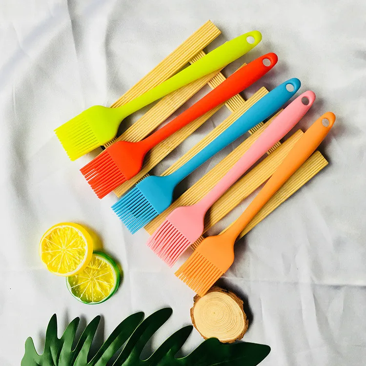 5PCS New Colorful 8" Silicone Basting Pastry Barbecue oil Brush for BBQ Kitchen 