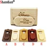 SHANDIAN personalizar LOGO de madera + caja de LOGO Personal pendrive 4GB 16GB 32GB 64GB usb pendrive U disco de memoria regalo de boda ► Foto 1/6