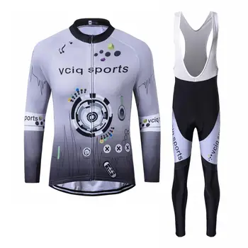 

2020 Men Hot Men's Fitness Road MTB Bike Cycling Jersey Gel Breathable Padded Sweatshirt Suit Long Sleeve Men Jersey Sets