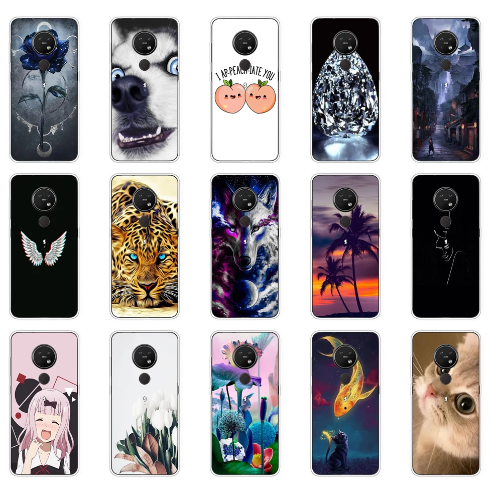 case for Nokia 7.2 cover soft tpu silicone phone housing shockproof Coque bumper cute dog cat 8 | Мобильные телефоны и