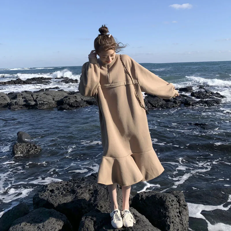 

Photo Shoot Hoodie Skirt Joint Contrast Color 2020 Blooming Spring Clothing Fashion Mid-length Collocation Short-height Women's