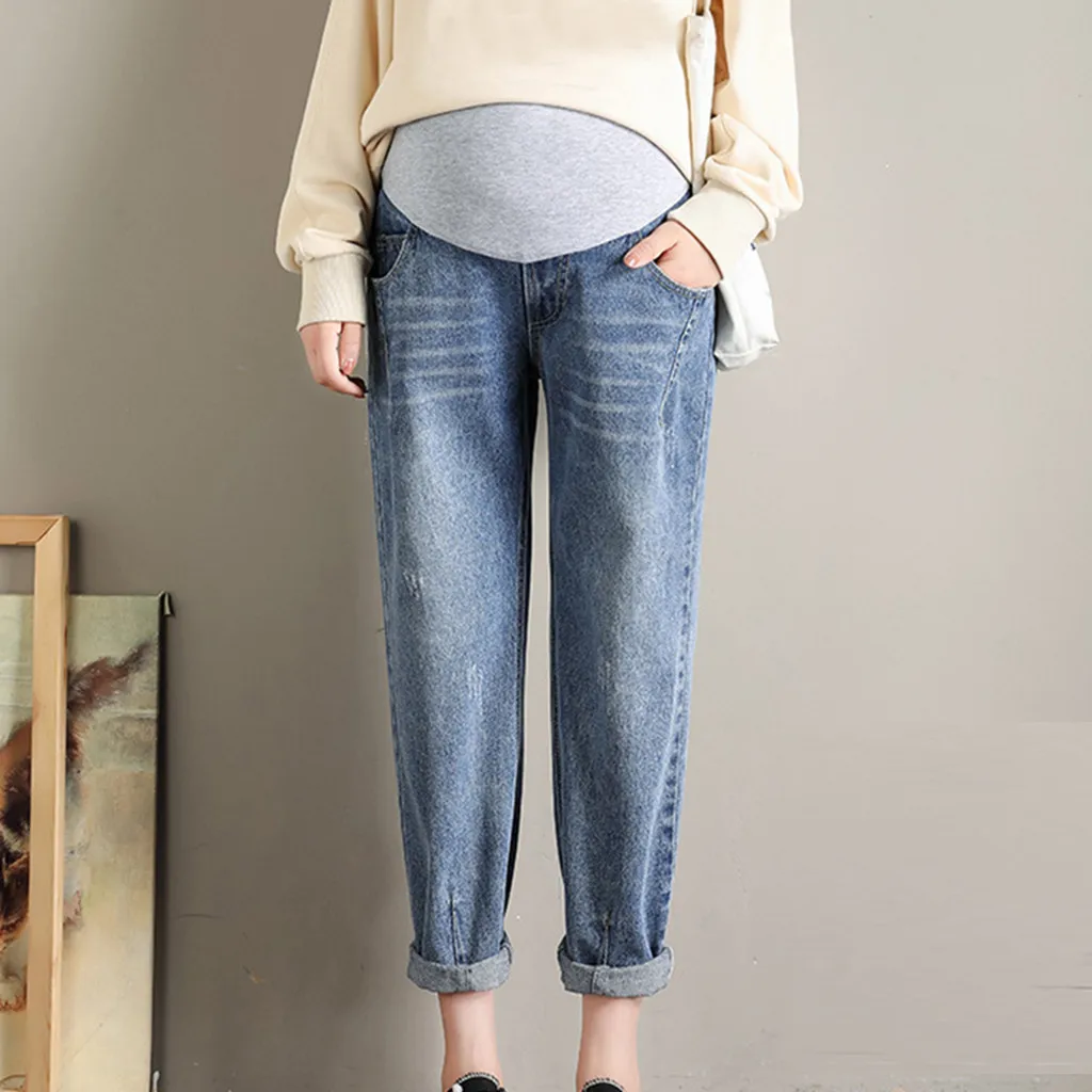 Pregnant Woman Jeans Maternity Pants Trousers Nursing Prop Belly Legging maternity pants