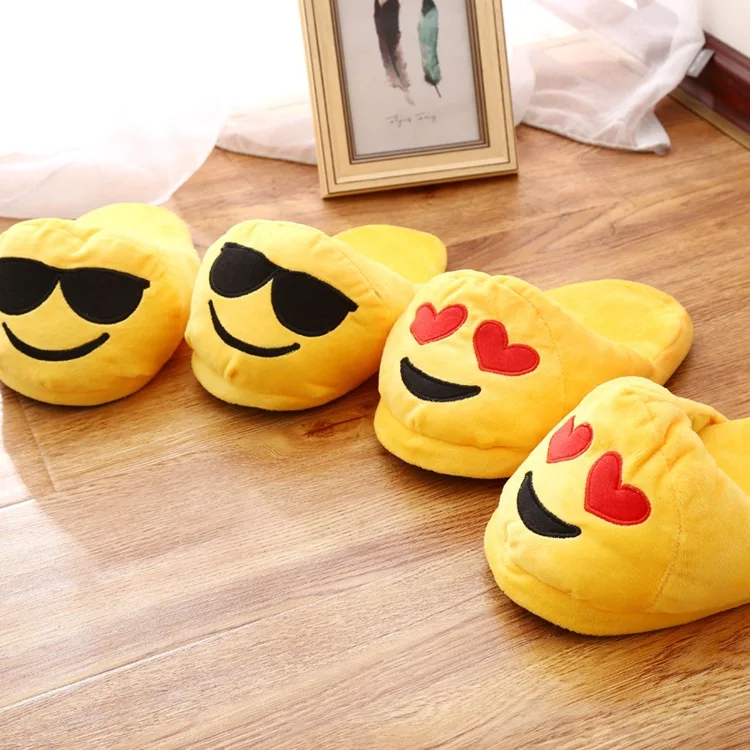 

25cm Winter Thick Soft Plush Smiley Kids Slipper Home Indoor Slipper Casual Flat Shoes for Big Boy Girl Children Adults