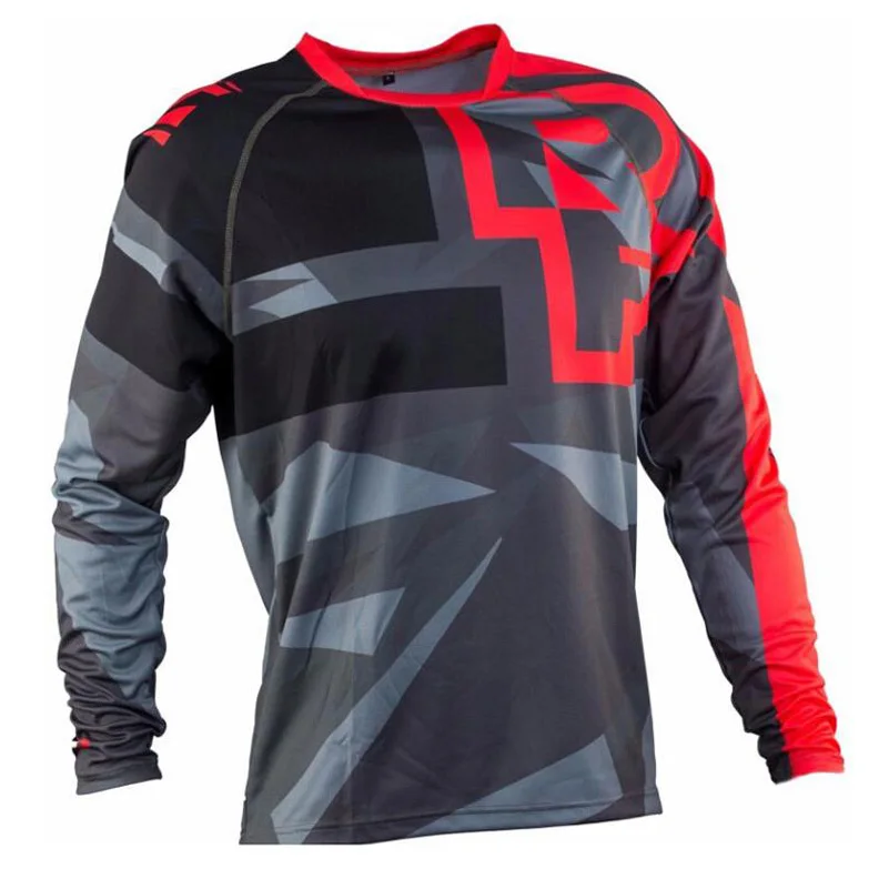 Moto cross jersey maillot ciclismo hombre dh Горные Джерси для бездорожья горный FR clycling с длинным рукавом mtb jersey - Цвет: Красный