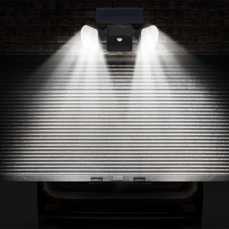 360-Degree Rotatable Outdoor Solar Lights,Dual Head Spotlights Waterproof,Solar Poweredwith Wall Lights Security Night Lights f