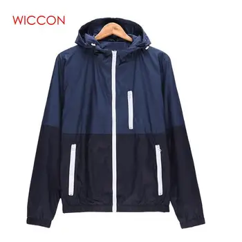 

Men Casual Spring Autumn Wear Lightweight Jacket 2020 New Arrival Hooded Contrast Color Zipper up Jackets Outwear Cheap