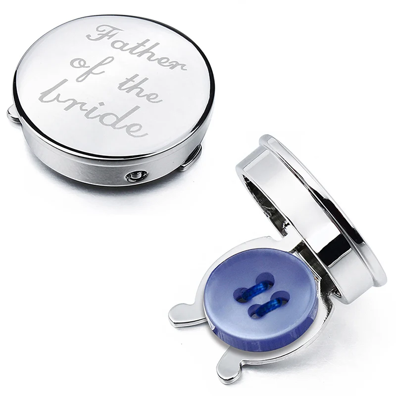 

HAWSON Imitation Rhodium "Father of the Bride" Letter Button Cover for Mens Shirt with Gift Box