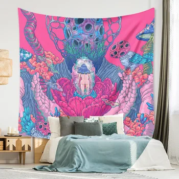 

Psychedelic Planet Tapestry Bedroom Decorative Wall Hangings Painting Beach Towel