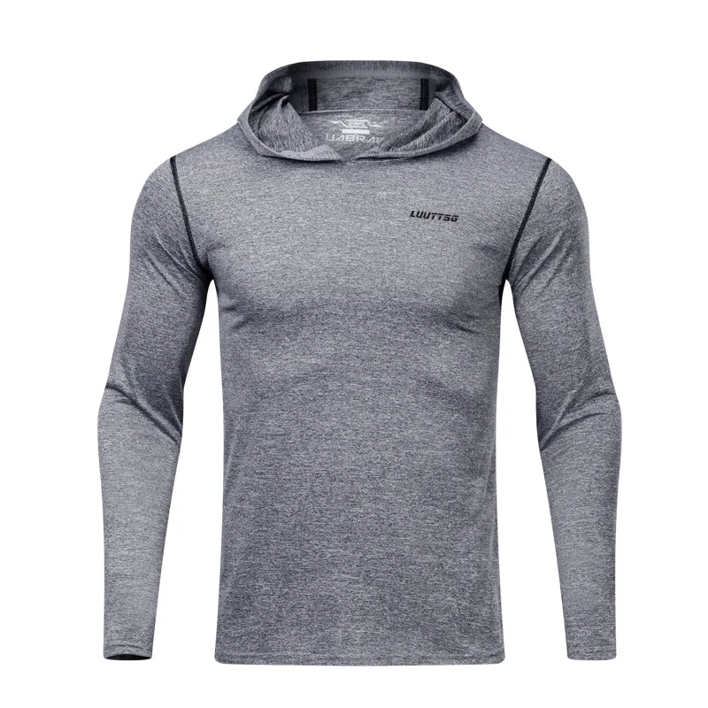 Camiseta de manga larga con capucha para hombre, ropa deportiva para  gimnasio, Fitness, para correr, transpirable, para Crossfit - AliExpress  Deportes y entretenimiento
