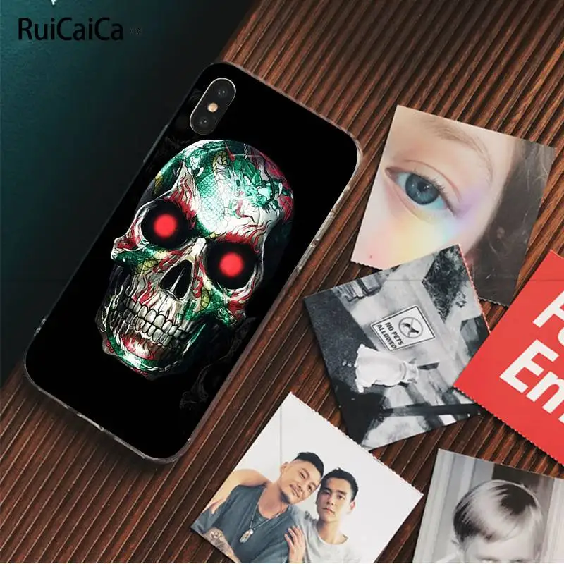 RuiCaiCa Grim Reaper Череп Скелет Coque Оболочка Чехол для телефона iPhone 11 pro XS MAX 8 7 6 6S Plus X 5 5S SE