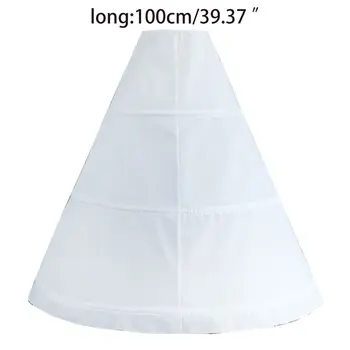 

Womens Adjustable Waist 3 Hoop A-Line Wedding Bridal Petticoat Crinoline Single Layer White Ball Gown Half Slip Underskirt